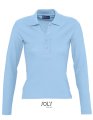 Dames Polo Lange Mouw Podium Sols 11317 Sky Blue